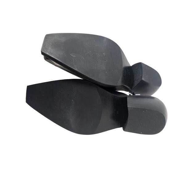 NEW MNG Mango 38 Leather Mule Metallic Cap Toe Western Boho Goth Clog Whimsygoth - Picture 4 of 7